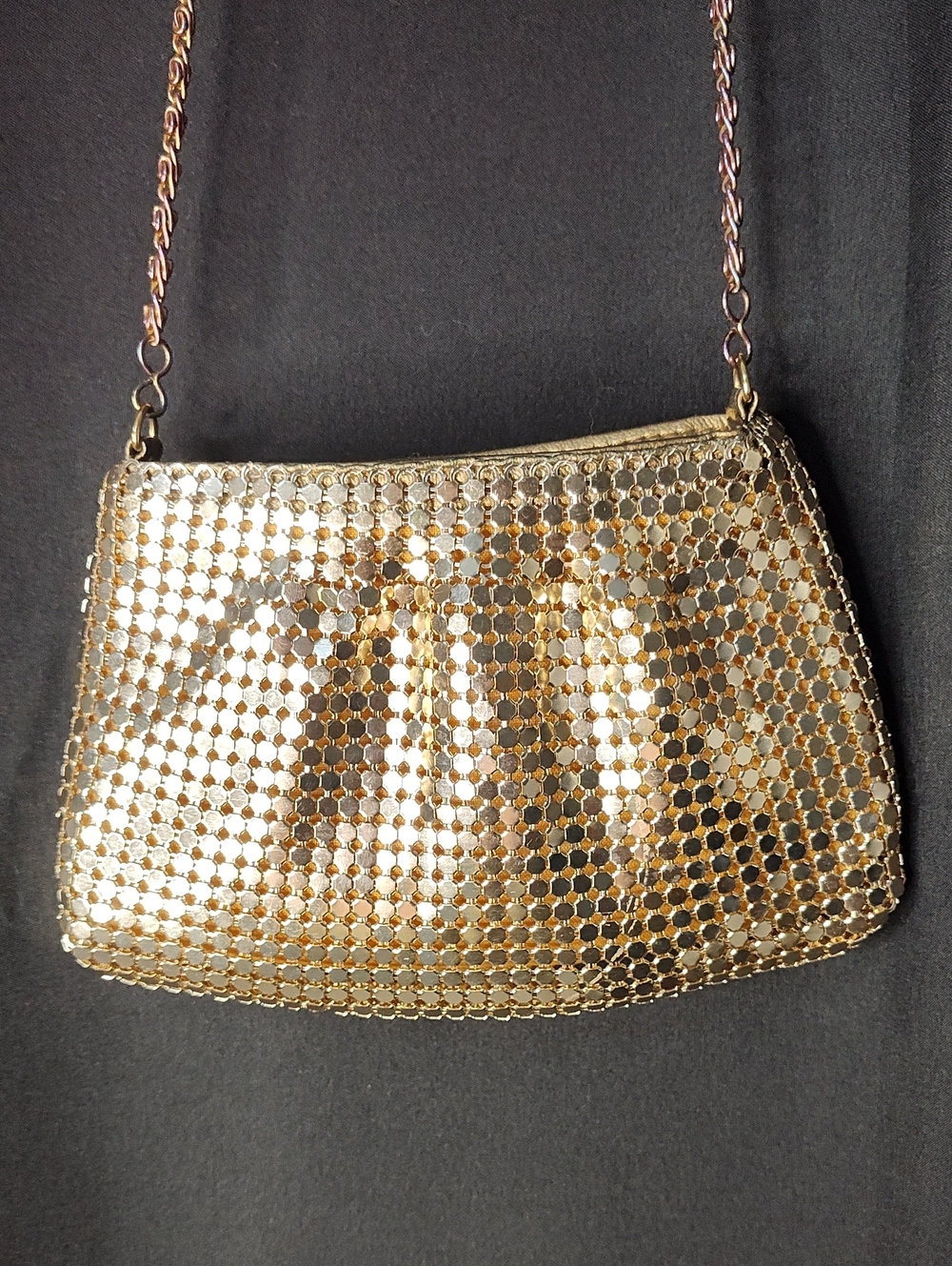 Y&S Handbags Gold Mesh Chain Shoulder Bag